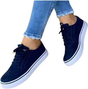 Masbird Sneakers for Women High Top Fashion Sneakers for Women Womens Canvas Sneakers Low Top Lace Up Slip on Walking Shoes Canvas Casual Running Shoes Blue