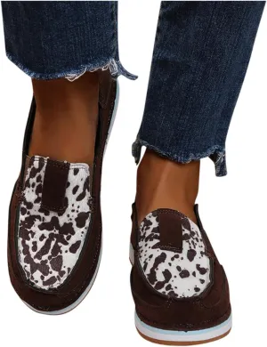 Masbird Sneakers for Women High Top Sneakers for Women Walking Shoes Casual Fashion Shoes Round Toe Loafer Lightweight Cozy Boat Shoes Slip-On Flat Shoes Coffee