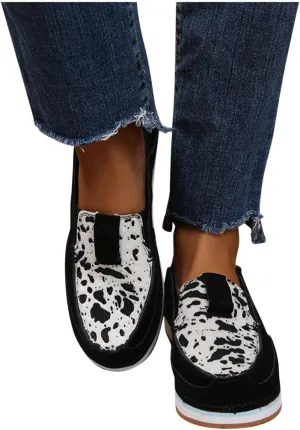 Masbird Sneakers for Women Walking Shoes Sneakers for Women Walking Shoes Casual Fashion Shoes Round Toe Loafer Lightweight Cozy Boat Shoes Slip-On Flat Shoes Black