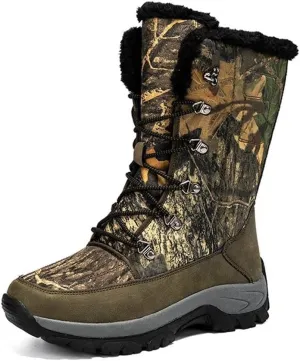 Mens Boots Warm Plush Snow Boots High-top Men's Boots Winter Camouflage Desert Boots Outdoor Non-slip Ankle Boots Combat Military Boots