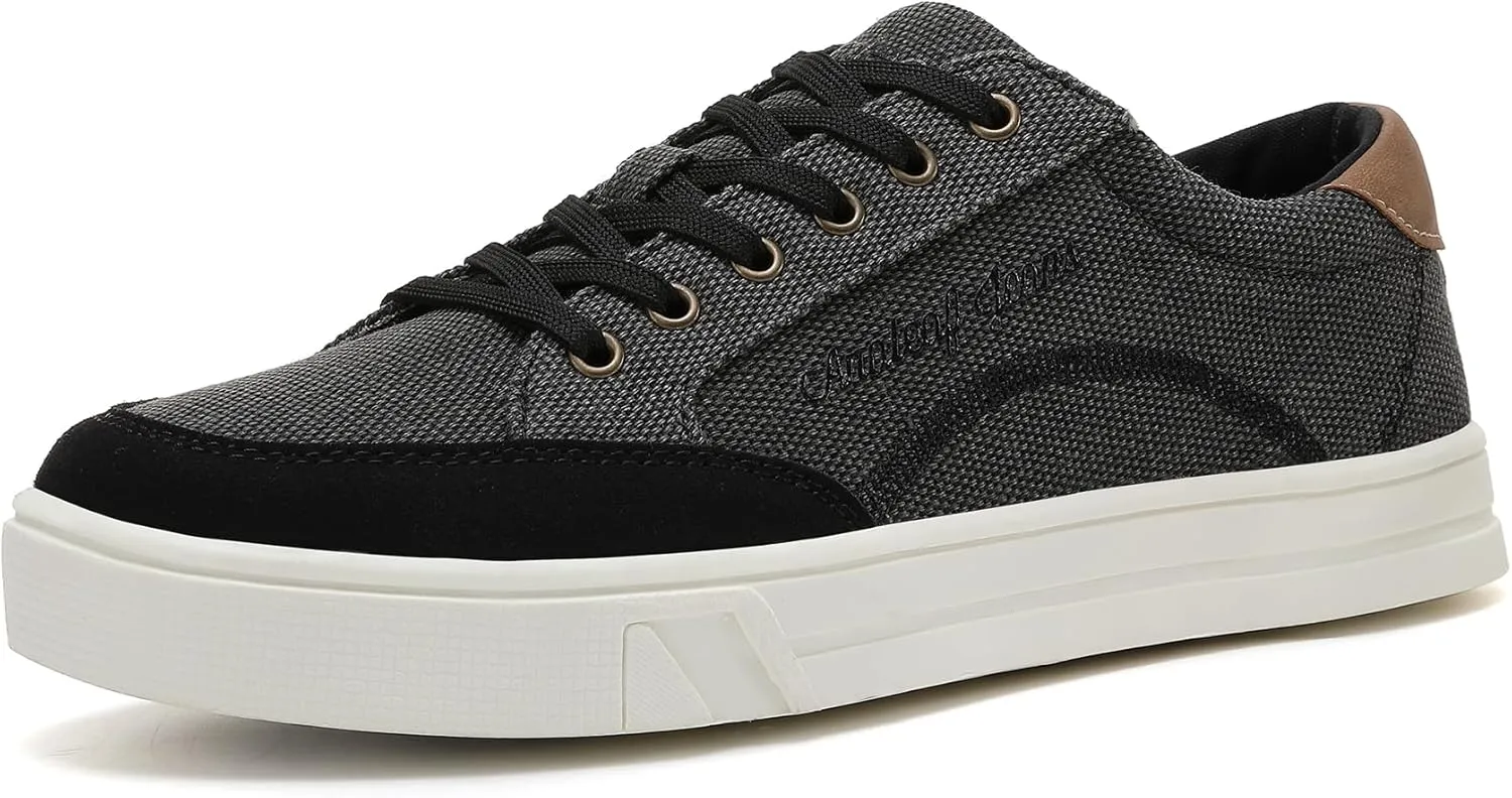Mens Canvas Sneakers Casual Shoes Low Top Lace Up Shoes