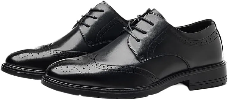 Men's Dress Shoes Formal Business Classic Wingtip Oxford Shoes Fashion Classic Carved Lace Up Leather Low Heels Dress Shoes