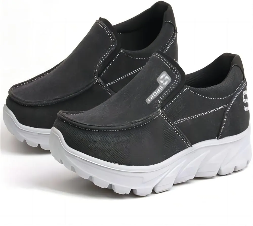 Men's Fashion Canvas Loafers Casual Lightweight Breathable Stretch Flats Outdoor Walking Fit Shoes