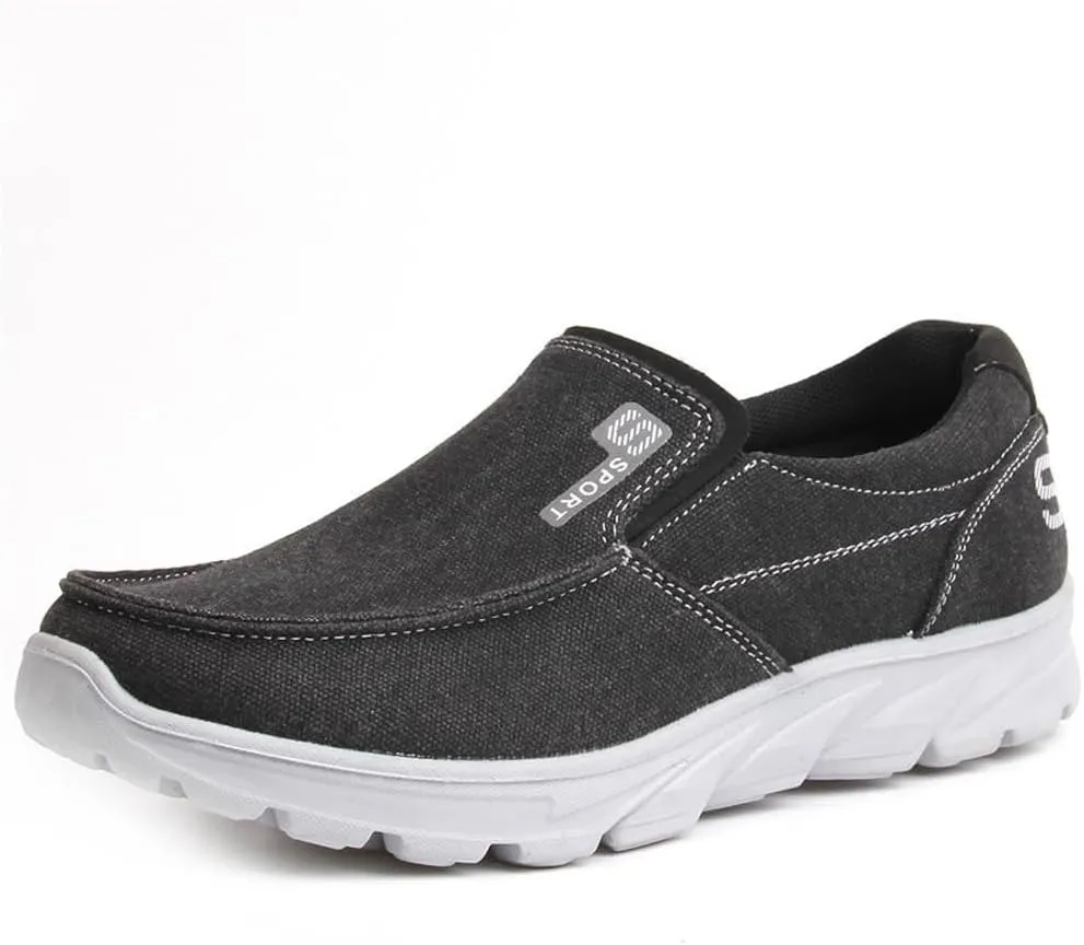 Men's Fashion Canvas Loafers Casual Lightweight Breathable Stretch Flats Outdoor Walking Fit Shoes