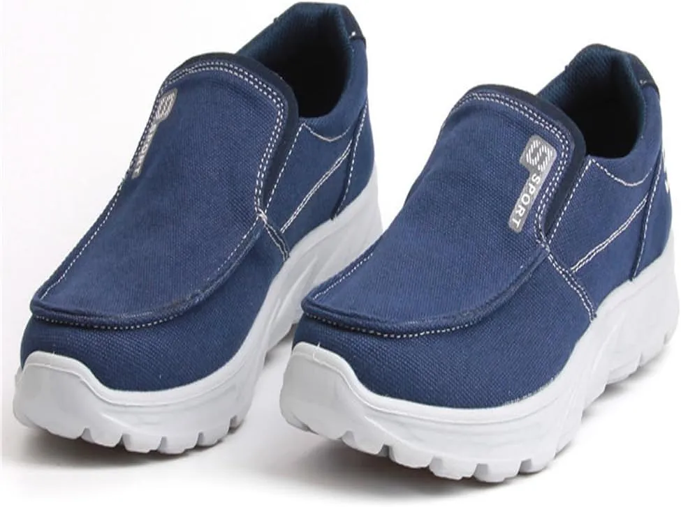Men's Fashion Canvas Loafers Casual Lightweight Breathable Stretch Flats Outdoor Walking Fit Shoes