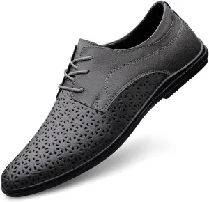 Men's Italian Leather Breathable Dress Shoes, Elegant Oxford Business Formal Shoes