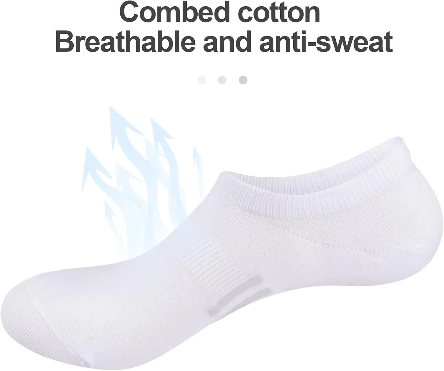Men's No Show Socks For Men, Breathable Low Cut Cotton Casual Everyday Athletic Invisible Socks with Non-slip Grips