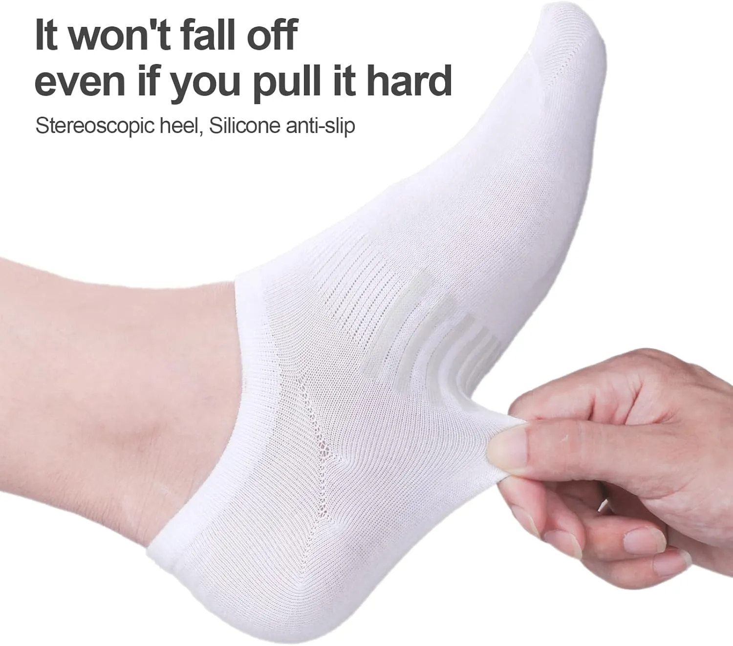 Men's No Show Socks For Men, Breathable Low Cut Cotton Casual Everyday Athletic Invisible Socks with Non-slip Grips