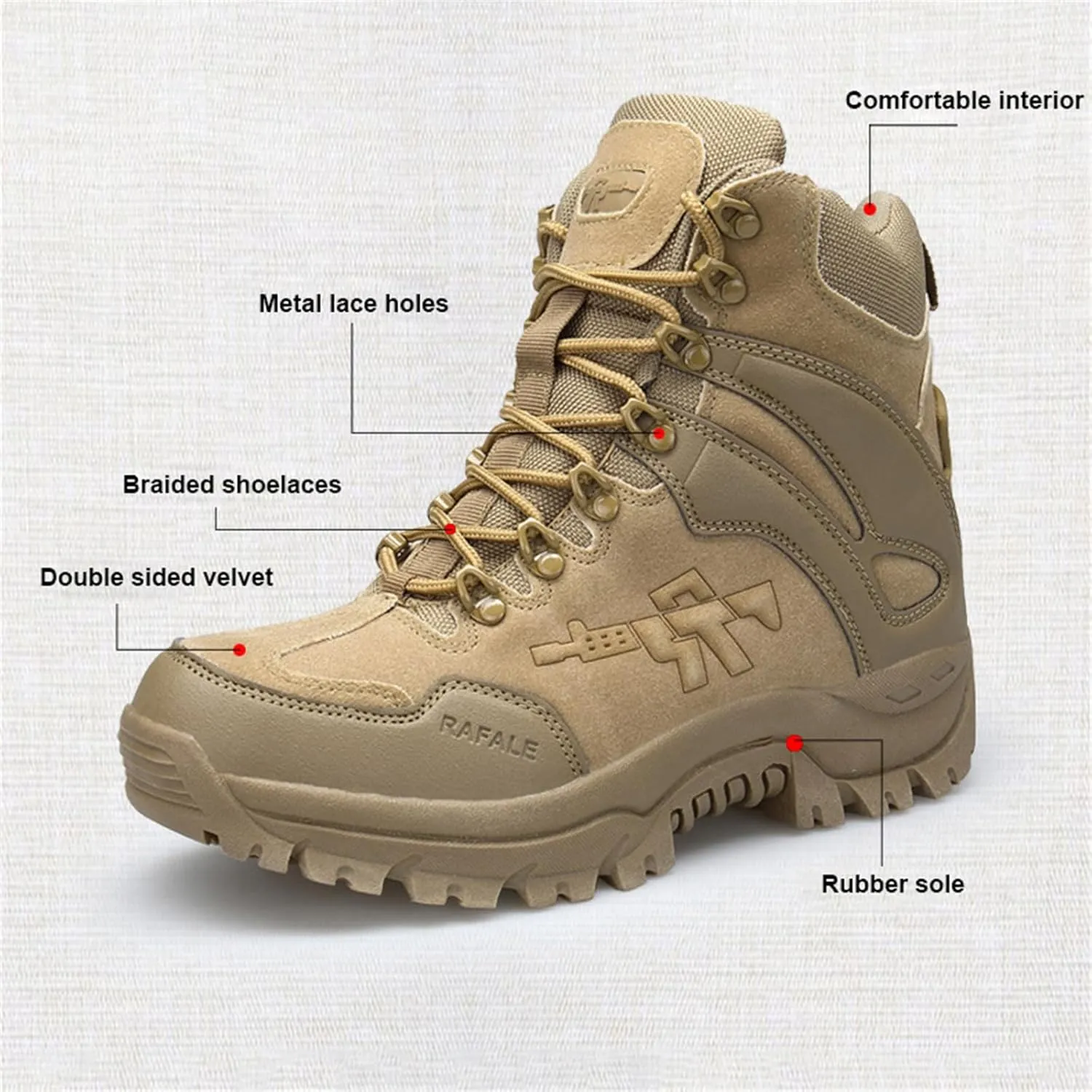 Mens Side Zip & Lace Up Army Tactical Combat Boots,Men's Military Tactical Combat Boots, for Hiking Motorcycling Combat Outdoors