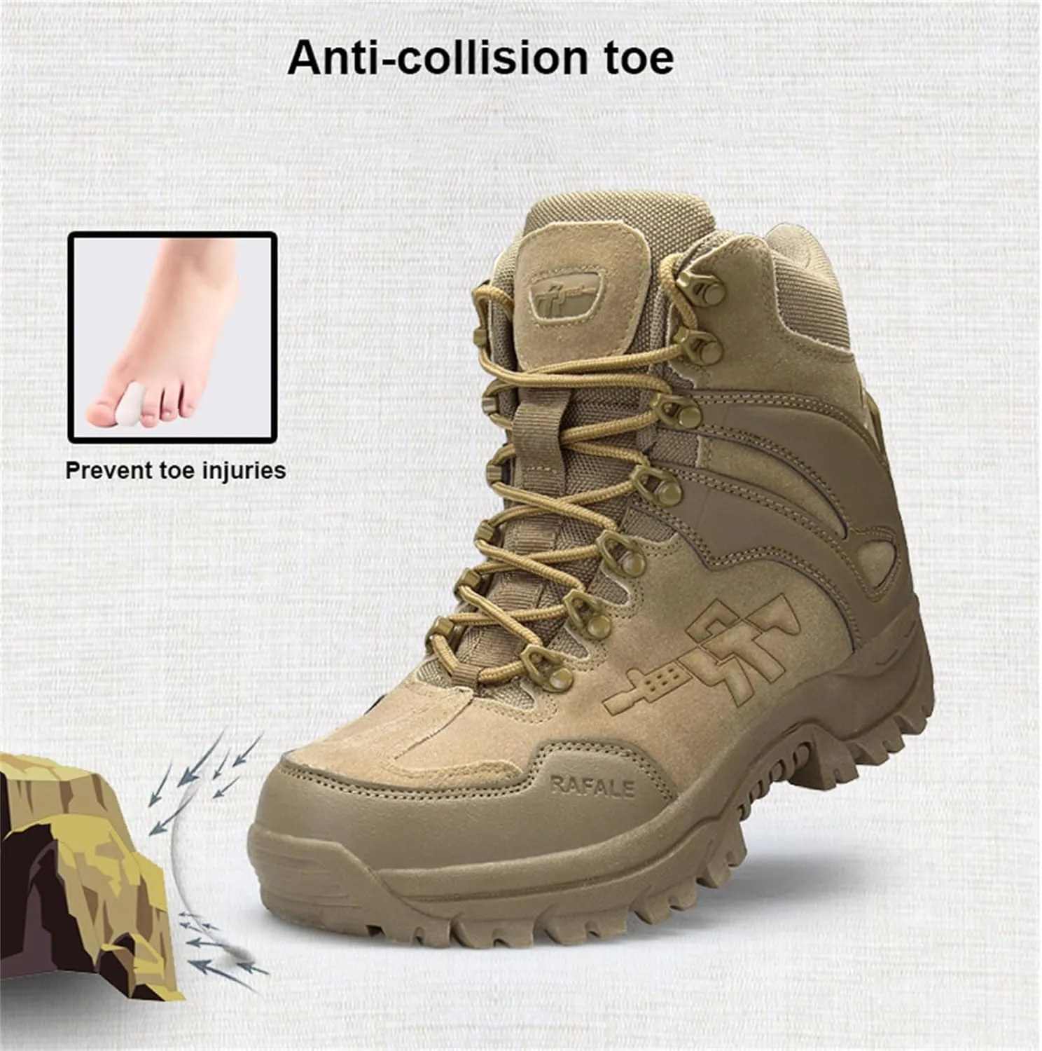 Mens Side Zip & Lace Up Army Tactical Combat Boots,Men's Military Tactical Combat Boots, for Hiking Motorcycling Combat Outdoors