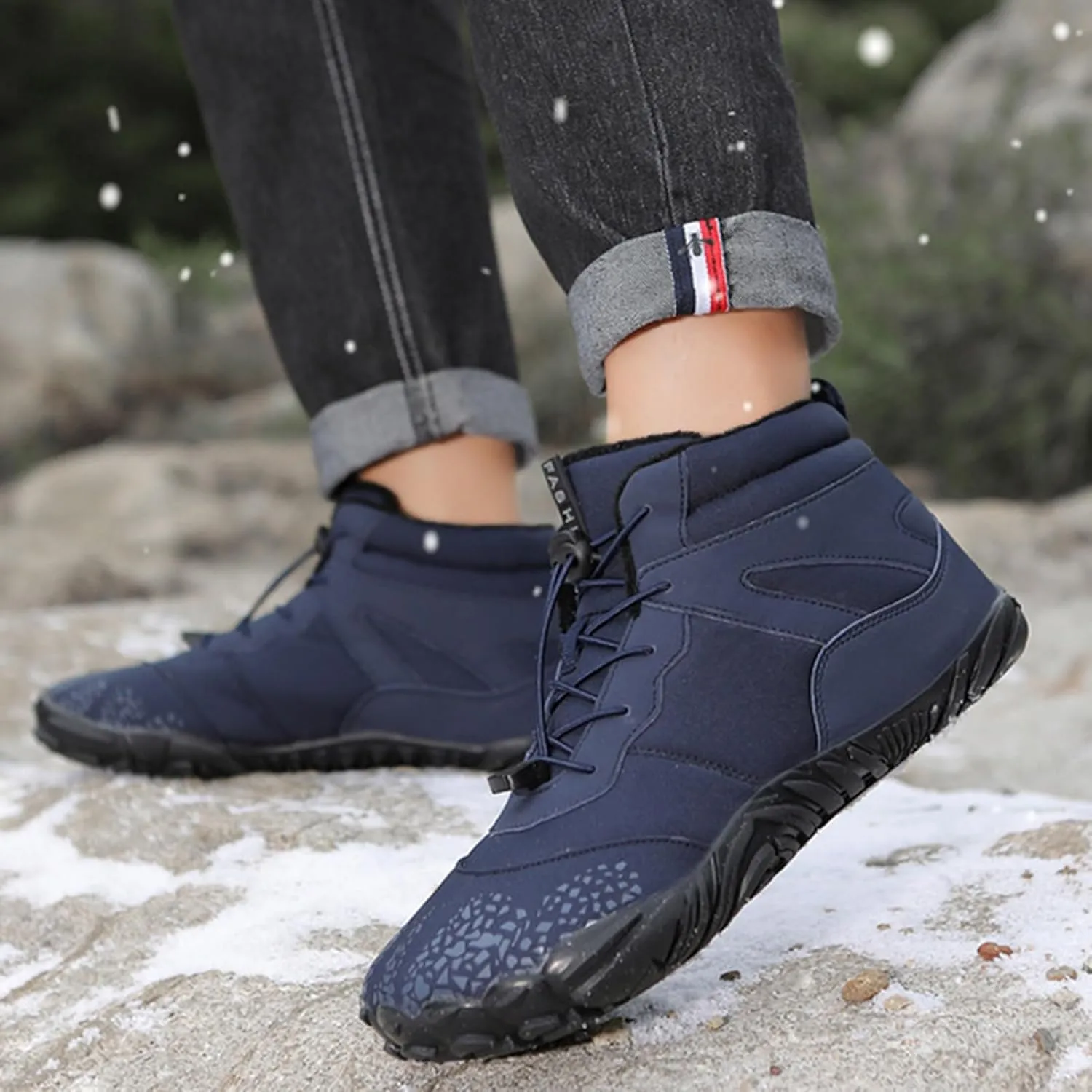 Mens Snow Boots Waterproof,Outdoor Hiking Lightweight Walking Winter Boots for Women,Comfortable Lightweight Warm Fur Lined Boots,Unisex
