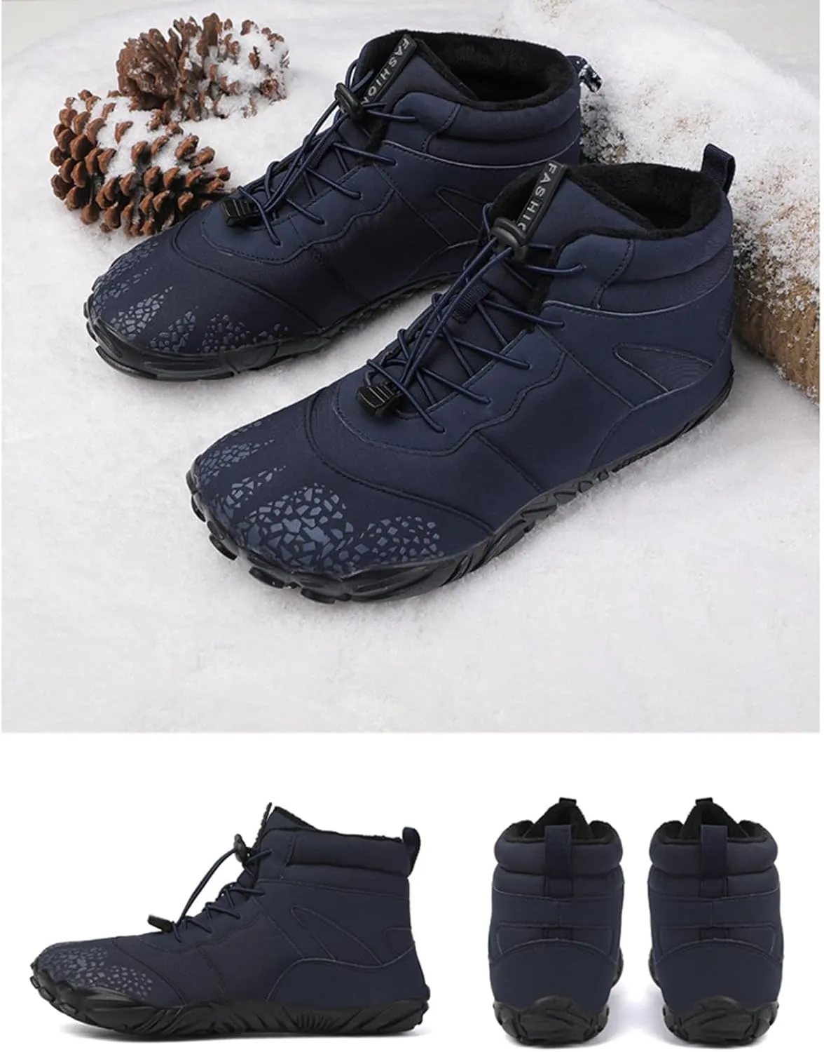 Mens Snow Boots Waterproof,Outdoor Hiking Lightweight Walking Winter Boots for Women,Comfortable Lightweight Warm Fur Lined Boots,Unisex
