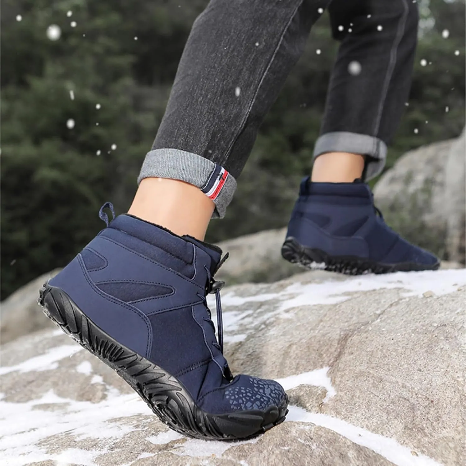 Mens Snow Boots Waterproof,Outdoor Hiking Lightweight Walking Winter Boots for Women,Comfortable Lightweight Warm Fur Lined Boots,Unisex