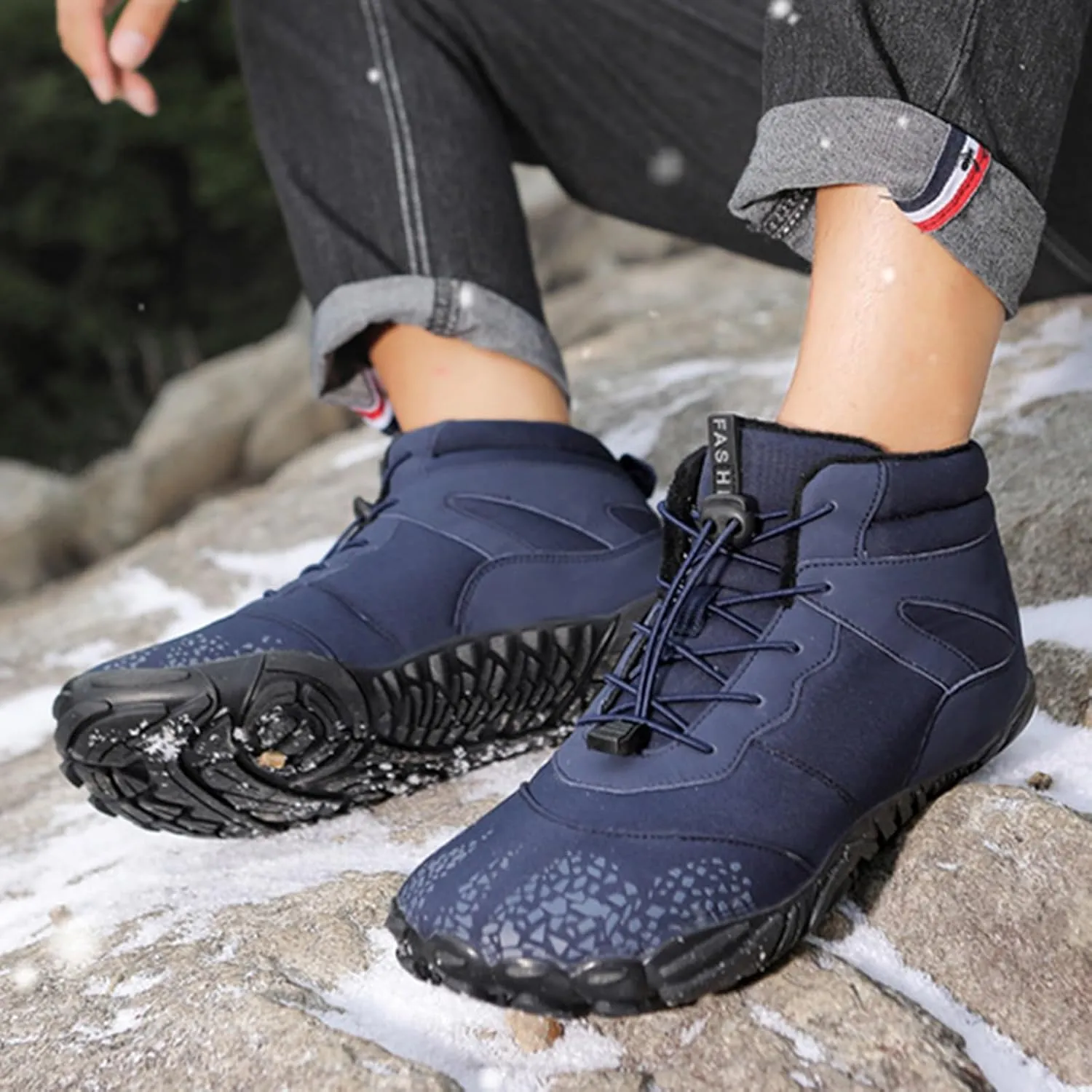 Mens Snow Boots Waterproof,Outdoor Hiking Lightweight Walking Winter Boots for Women,Comfortable Lightweight Warm Fur Lined Boots,Unisex