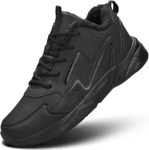 Mens Winter Trekking Snow Boots Water Resistant Shoes Anti-Slip Fully Fur Lined Casual Lightweight Hiking Boot Warm Waterproof Lightweight Outdoor Sneakers Winter Shoes
