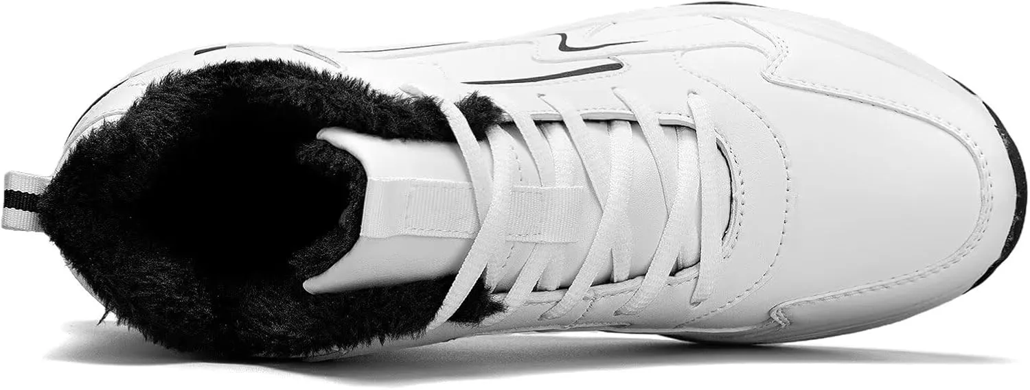 Mens Winter Trekking Snow Boots Water Resistant Shoes Anti-Slip Fully Fur Lined Casual Lightweight Hiking Boot Warm Waterproof Lightweight Outdoor Sneakers Winter Shoes