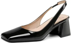 MRKEWUNEY Elegant Womens Chunky Heel Mary Jane Square Toe