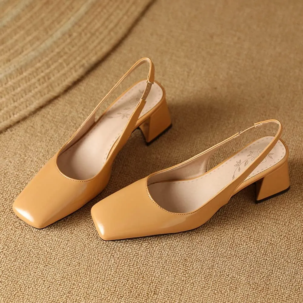 MRKEWUNEY Elegant Womens Chunky Heel Mary Jane Square Toe
