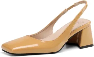 MRKEWUNEY Elegant Womens Chunky Heel Mary Jane Square Toe