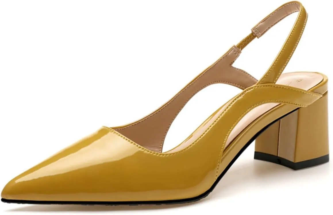 MRKEWUNEY Elegant Womens Slingback Mary Janes Chunky Heel Pumps