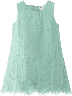 Mud Kingdom Girls Lace Dress Lightweight Party Elegant with Zipper