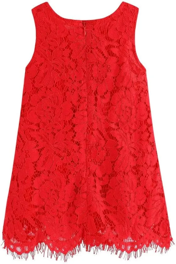 Mud Kingdom Girls Lace Dress Lightweight Party Elegant with Zipper