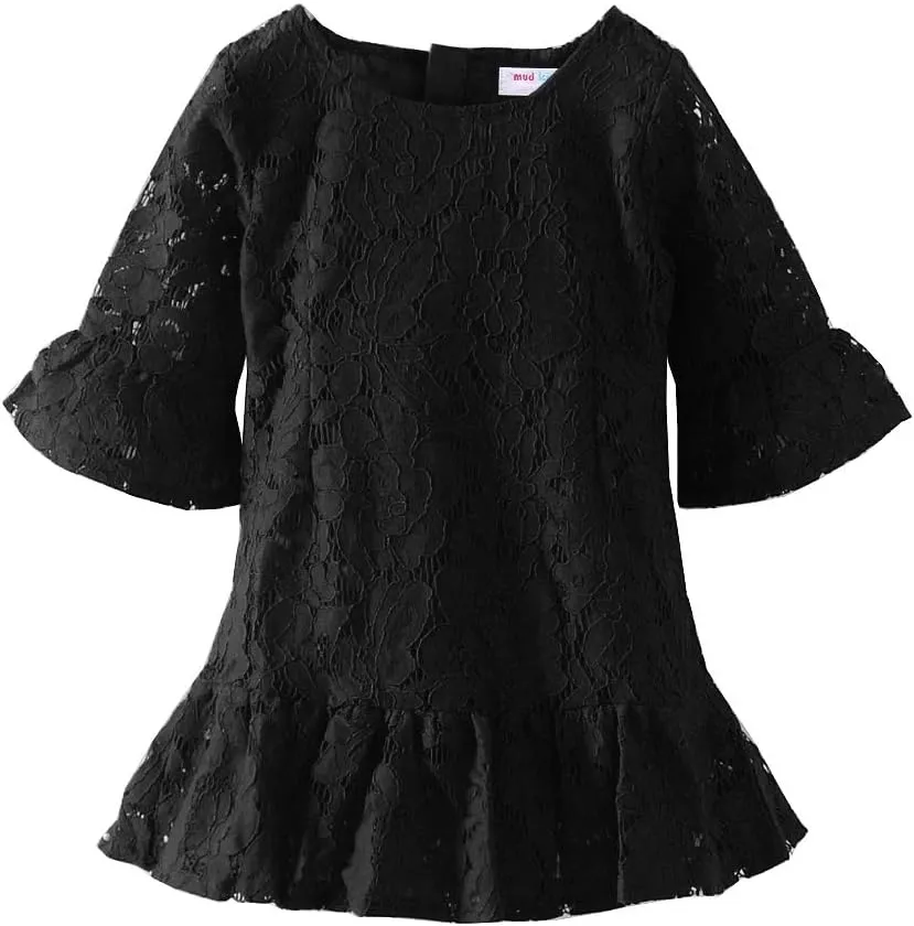 Mud Kingdom Girls Lace Dress Lightweight Party Elegant with Zipper