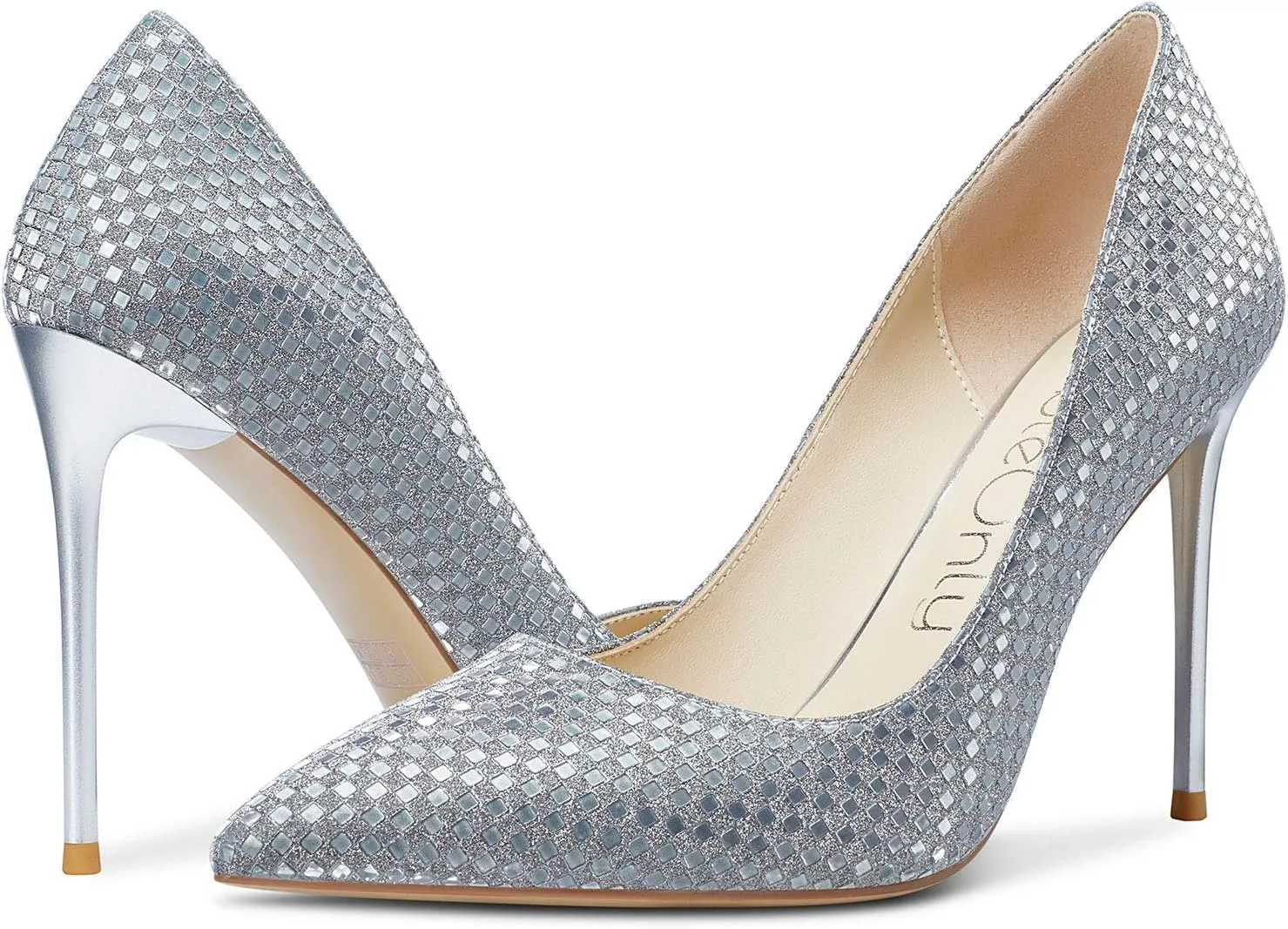 NobleOnly Women's Comfortable Leather High Heels Pumps Pointed Toe Slip-on Pumps Office Classic Shoes 10CM Stilettos Heels