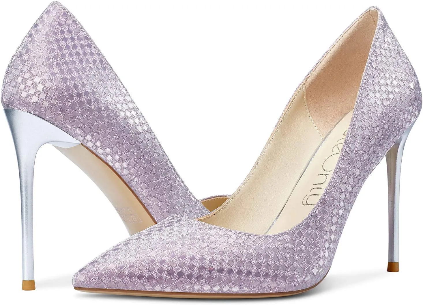 NobleOnly Women's Comfortable Leather High Heels Pumps Pointed Toe Slip-on Pumps Office Classic Shoes 10CM Stilettos Heels