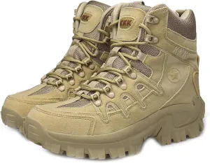 Outdoor Men's Tactical Military Boots, Spring and Autumn High Top Waterproof Non-slip Jungle Combat Boots, for Mens Comfortable and Lightweight Hiking Shoes