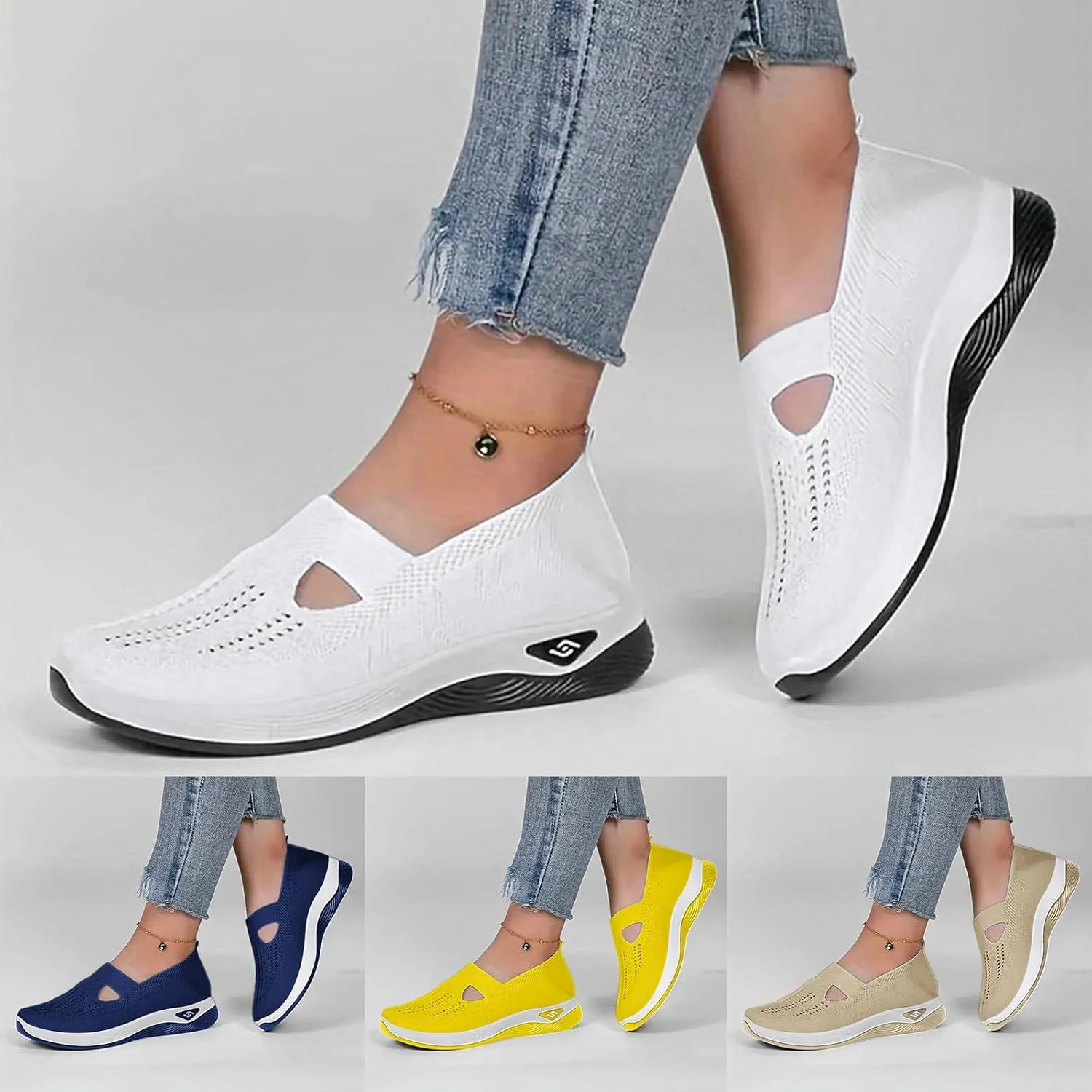 Sandals for Women Orthopedic Breathable Sandals Slip on Arch Support Sandal Memory Foam Sandal Walking Shoes