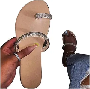 Sandals for Women Platform, Crystal Comfy Platform Sandal Shoes Summer Beach Travel Shoes Sandal Ladies Flip Flops