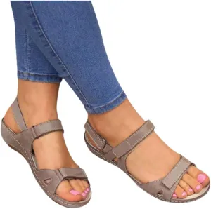 Sandals for Women Platform,Premium Orthopedic Open Toe Sandals for Women Comfy Sandals Casual Summer Hook and Loop Sandals
