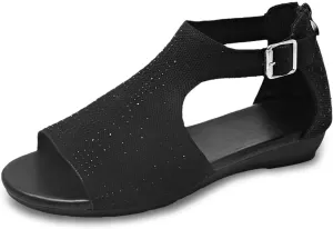 Sandals Women Open Toe Ankle Buckle Sandals Summer Platform Non-slip Sandal Roman Beach Sandal Outdoor Hollow Shoes