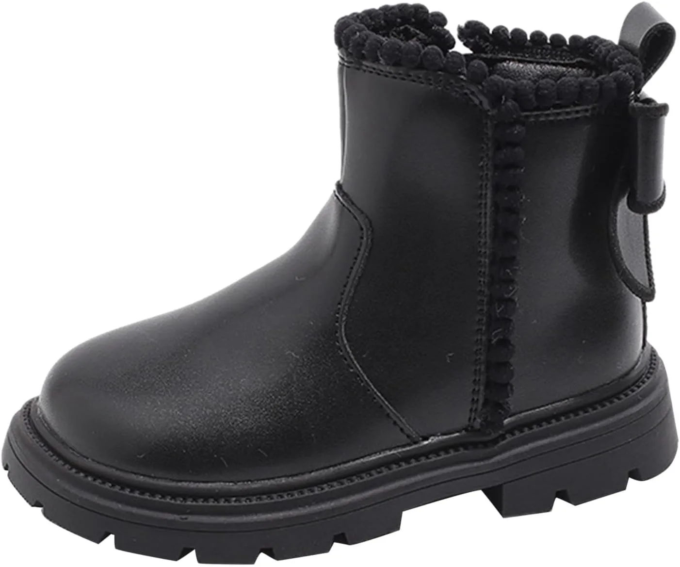 Side Zipper Ankle Boots for Kids Girls Anti Slip Soft Soles Solid Leather Booties Outdoor Hiking Girl Toddler Boots