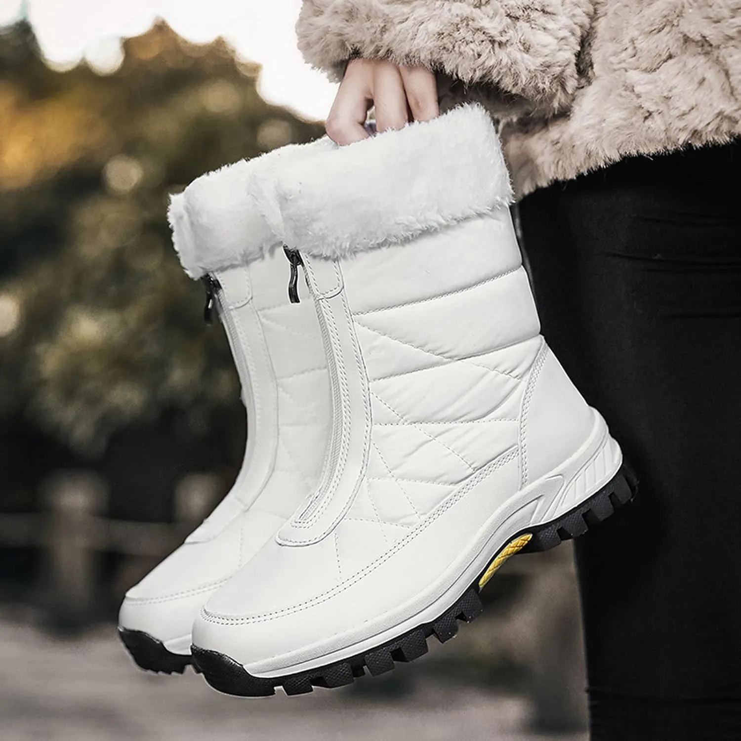 Snow Boots for Teen Girls Waterproof Snow Boots Insulated Ankle Booties Cold Weather Lightweight Hiking Boot Snow Boots