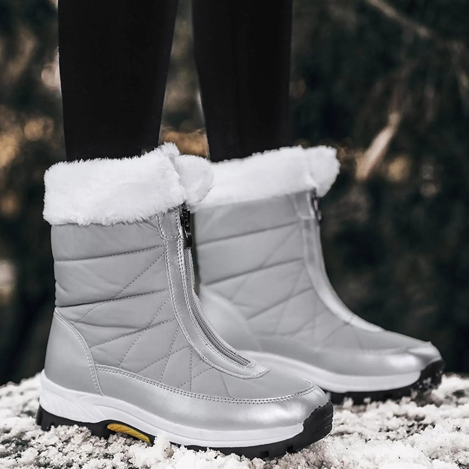 Snow Boots for Teen Girls Waterproof Snow Boots Insulated Ankle Booties Cold Weather Lightweight Hiking Boot Snow Boots