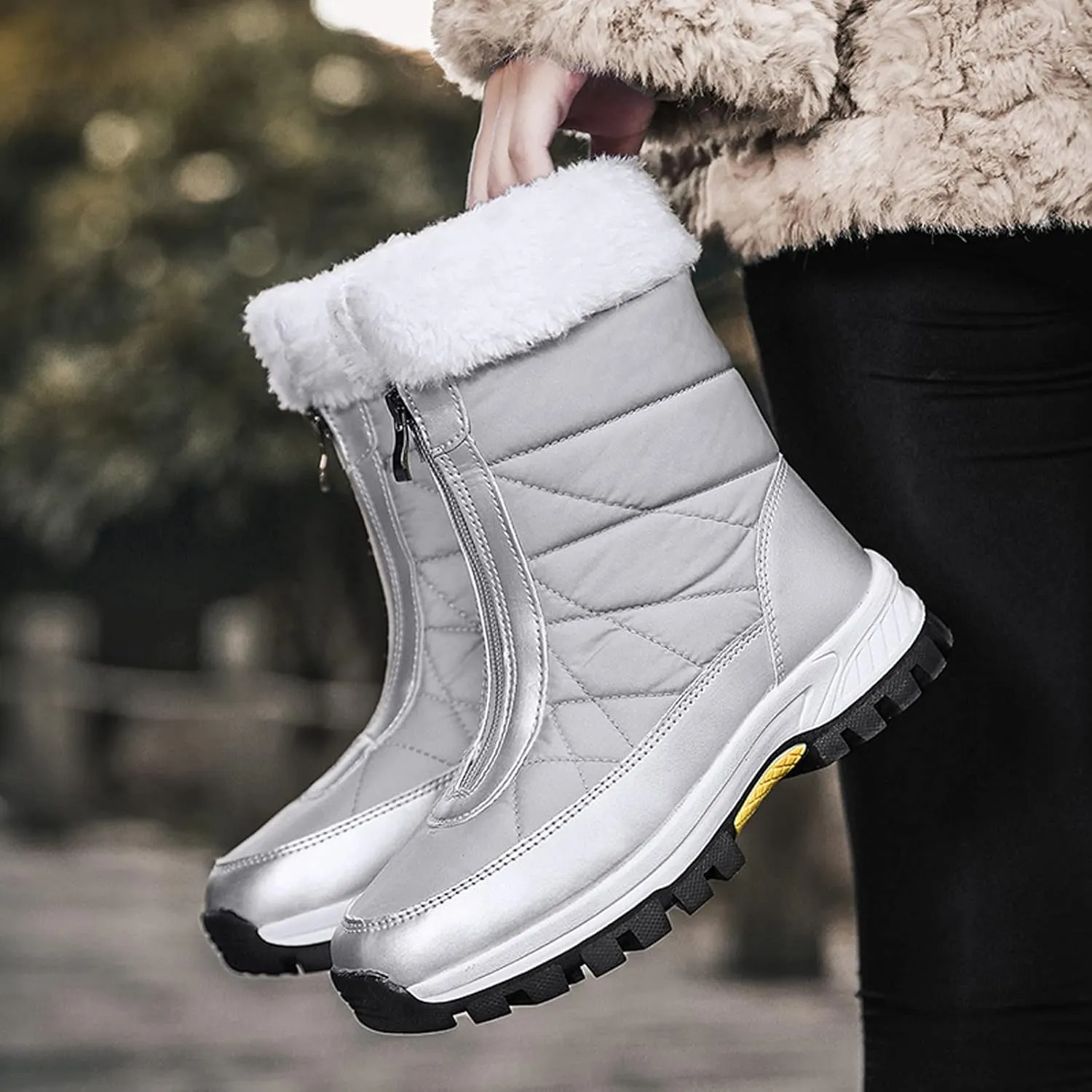 Snow Boots for Teen Girls Waterproof Snow Boots Insulated Ankle Booties Cold Weather Lightweight Hiking Boot Snow Boots