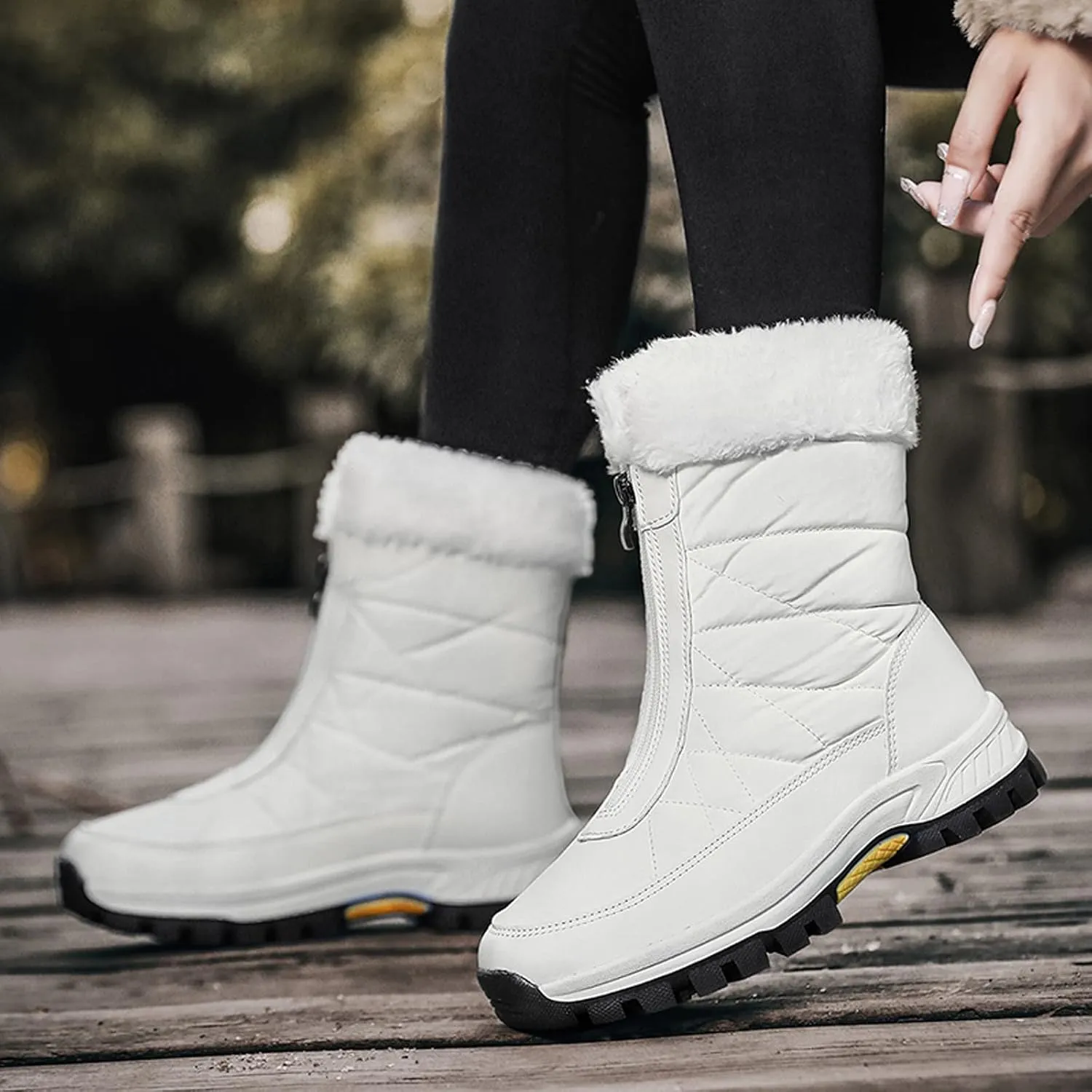 Snow Boots for Teen Girls Waterproof Snow Boots Insulated Ankle Booties Cold Weather Lightweight Hiking Boot Snow Boots