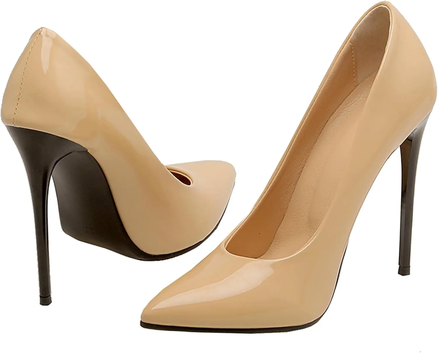 Stiletto Heels Womens Pointed Toe Patent Elegant Pumps