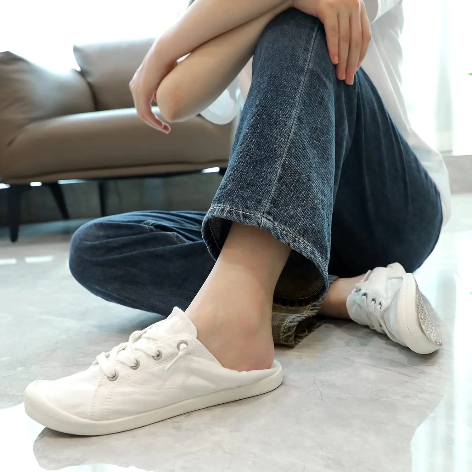 STQ Slip On Canvas Shoes for Womens Casual Fashion Sneakers with Arch Support
