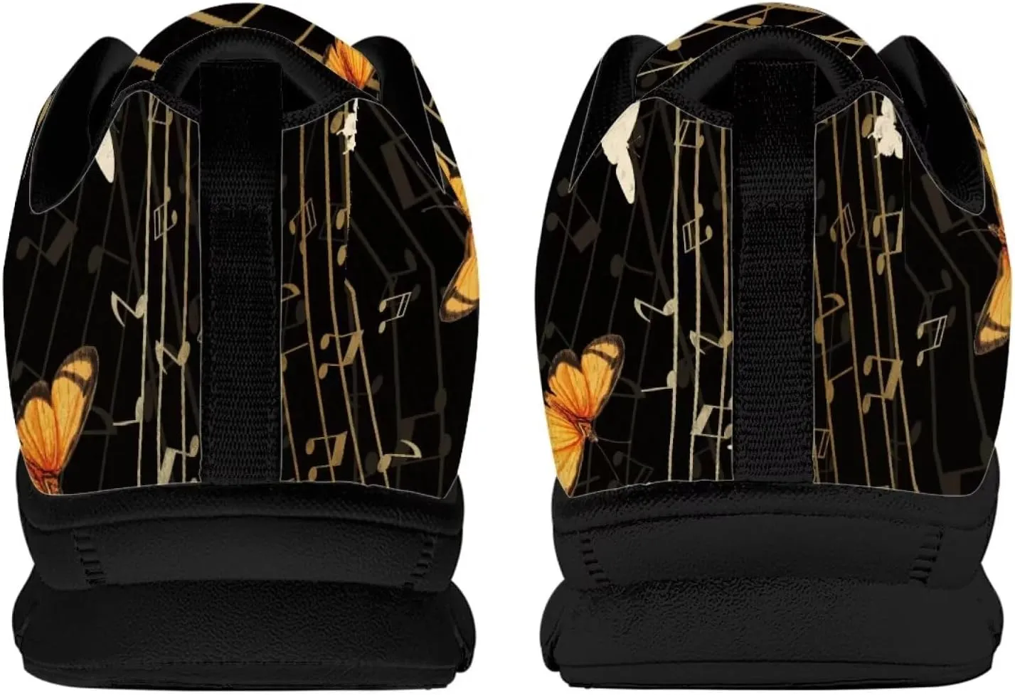 SYtrade Fashion Tennis Shoes for Women Print Slip On Running Sneakers Flat Canvas Shoes Black Sole
