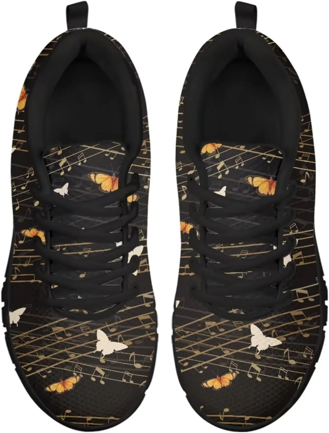 SYtrade Fashion Tennis Shoes for Women Print Slip On Running Sneakers Flat Canvas Shoes Black Sole