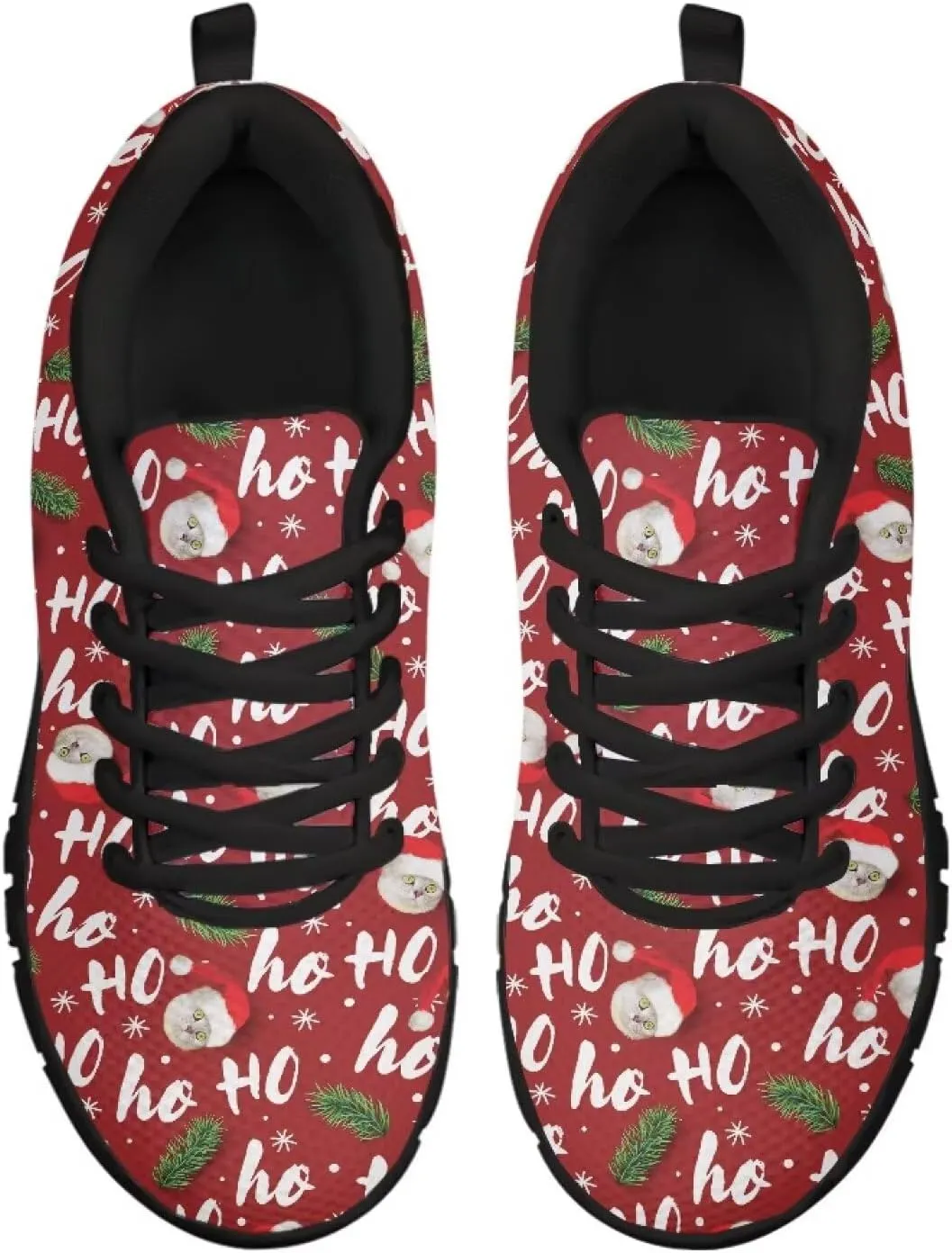 SYtrade Fashion Tennis Shoes for Women Print Slip On Running Sneakers Flat Canvas Shoes Black Sole