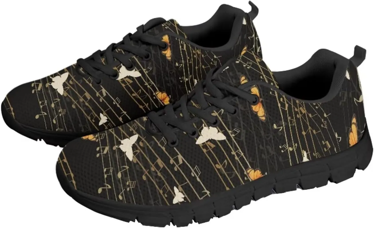 SYtrade Fashion Tennis Shoes for Women Print Slip On Running Sneakers Flat Canvas Shoes Black Sole