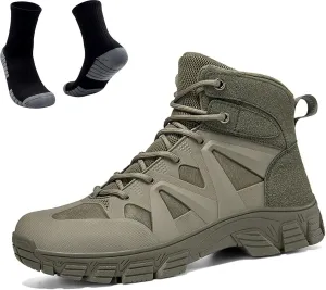 Tactical Boots for Hiking & Military | Lightweight, Waterproof, Anti-Slip, Breathable Combat Boots for Men