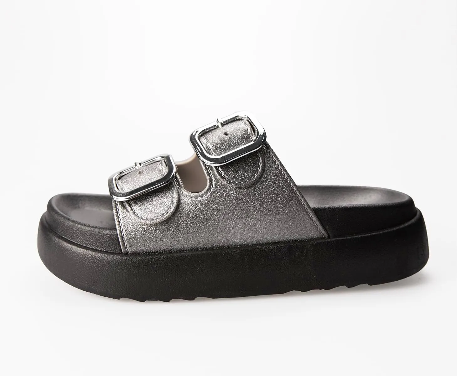 TOCONFFON Women's Fashion Slides Double Buckle Adjustable Platform Sandals Indoor Outdoor Slippers