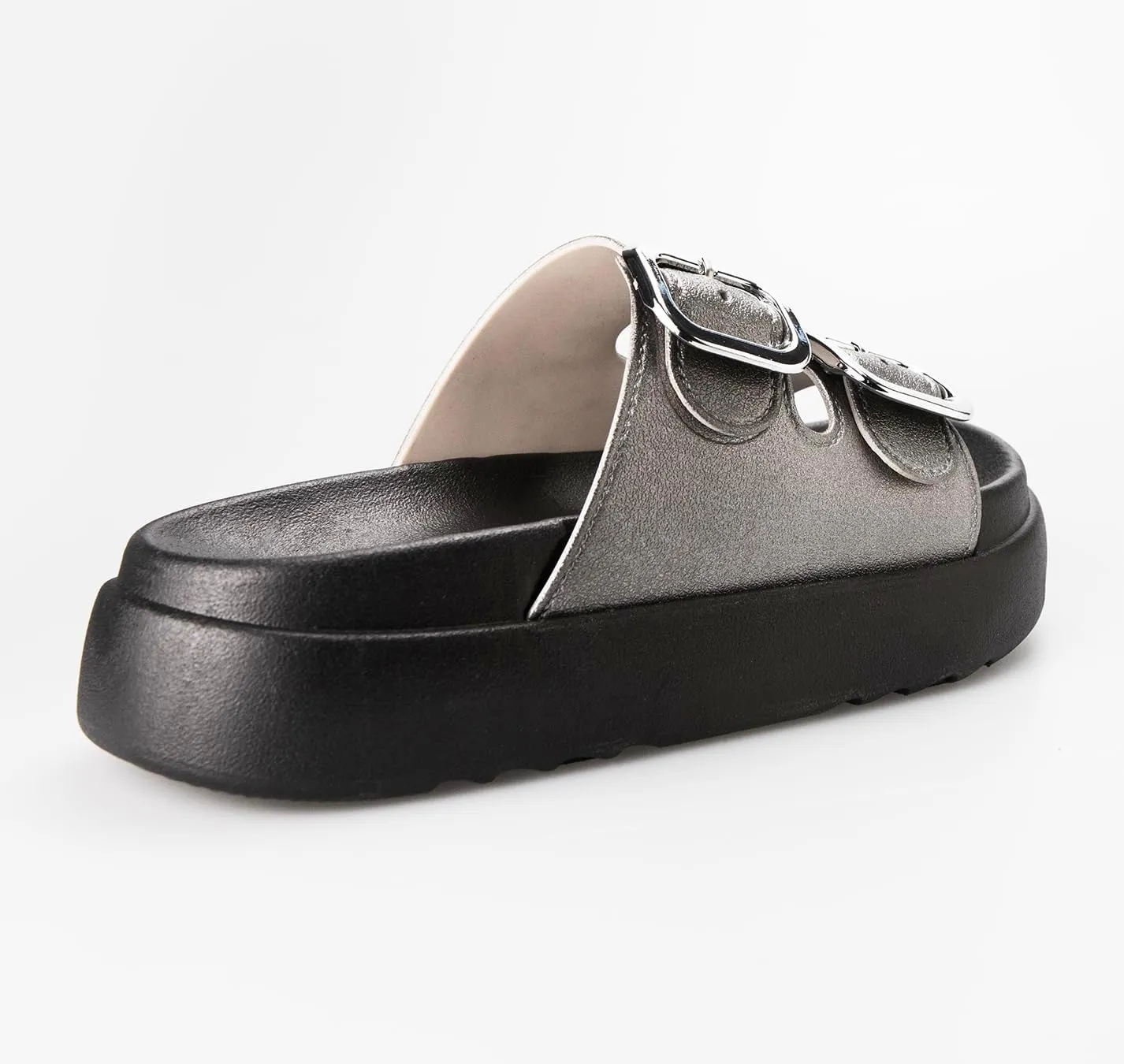 TOCONFFON Women's Fashion Slides Double Buckle Adjustable Platform Sandals Indoor Outdoor Slippers