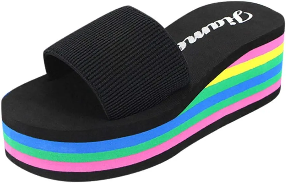 Wedge Sandals for Women Fashion Platform Sandals Casual Summer Wedges Sandals Slip on Open Toe Shoes
