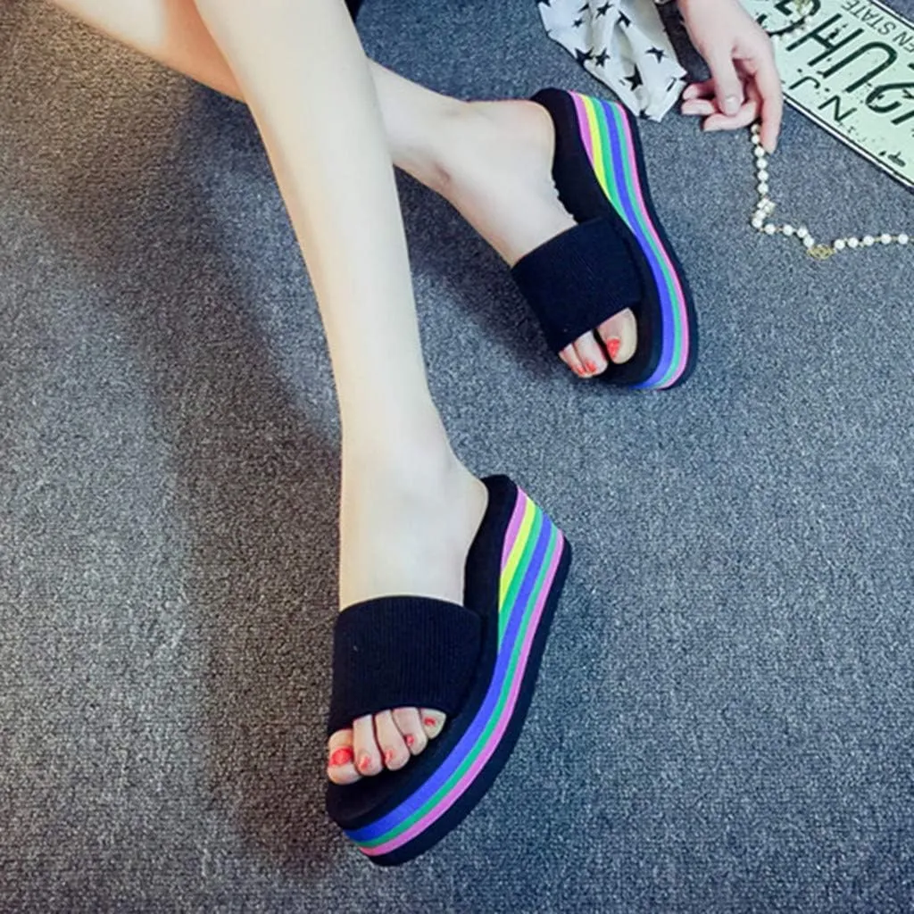 Wedge Sandals for Women Fashion Platform Sandals Casual Summer Wedges Sandals Slip on Open Toe Shoes